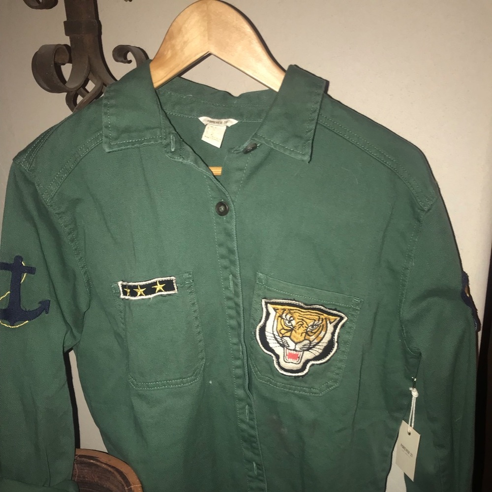 Forever 21 military style button up